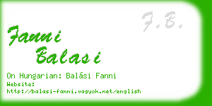 fanni balasi business card